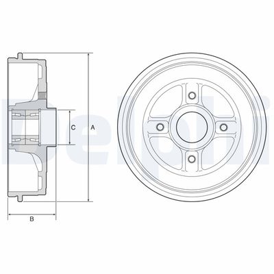 Brake Drum DELPHI BFR624