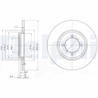 Brake Disc DELPHI BG2017