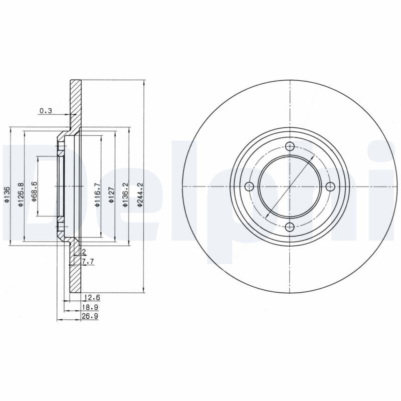 DELPHI BG2061 Brake Disc