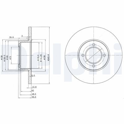 Brake Disc DELPHI BG2069