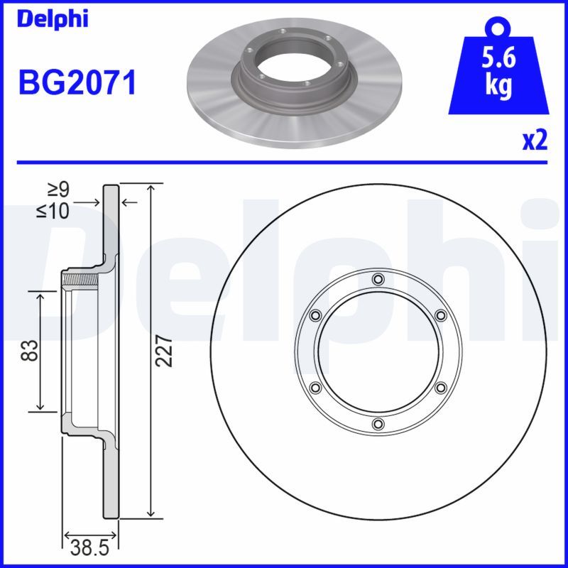 DELPHI BG2071 Brake Disc