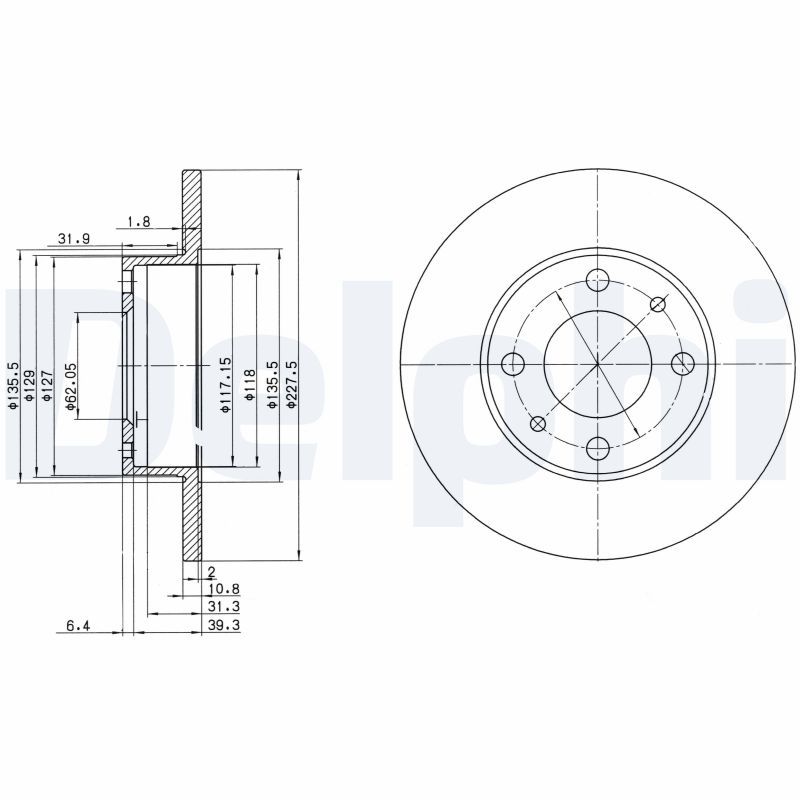 DELPHI BG2147 Brake Disc