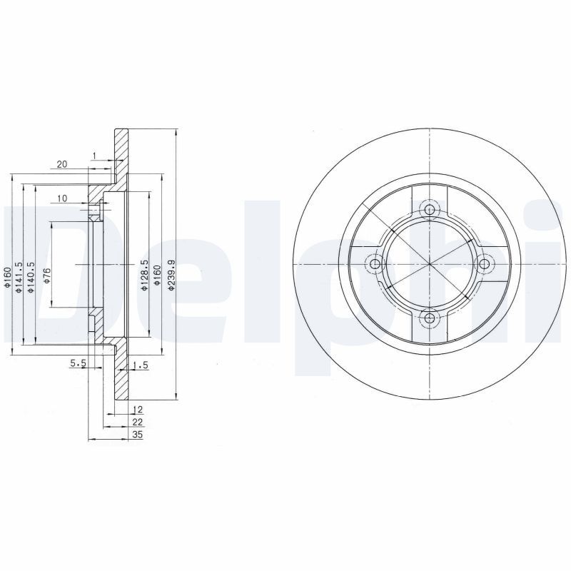 DELPHI BG2153 Brake Disc