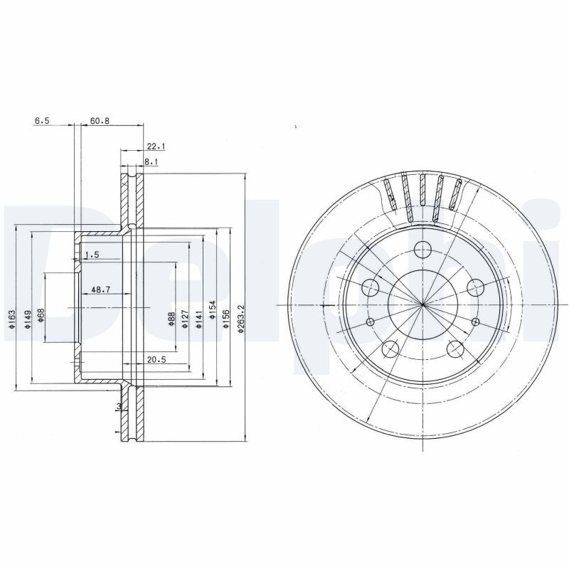 DELPHI BG2207 Brake Disc