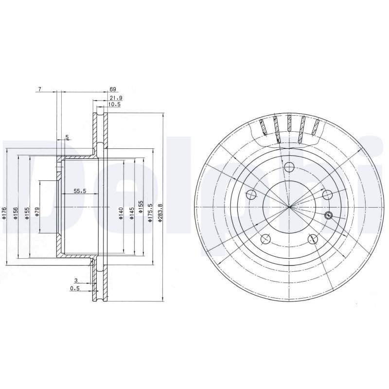 DELPHI BG2212 Brake Disc