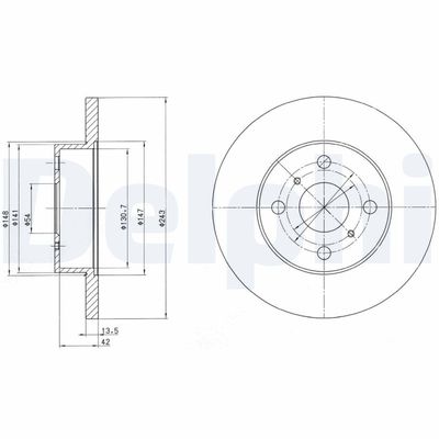 Brake Disc DELPHI BG2254