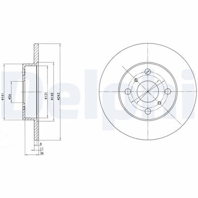 Brake Disc DELPHI BG2256