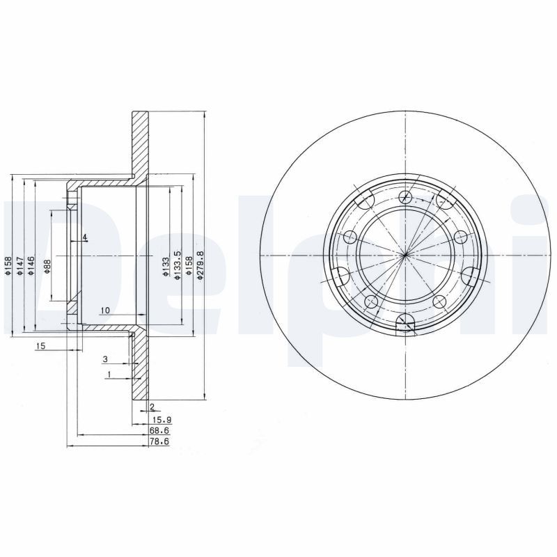 DELPHI BG2265 Brake Disc