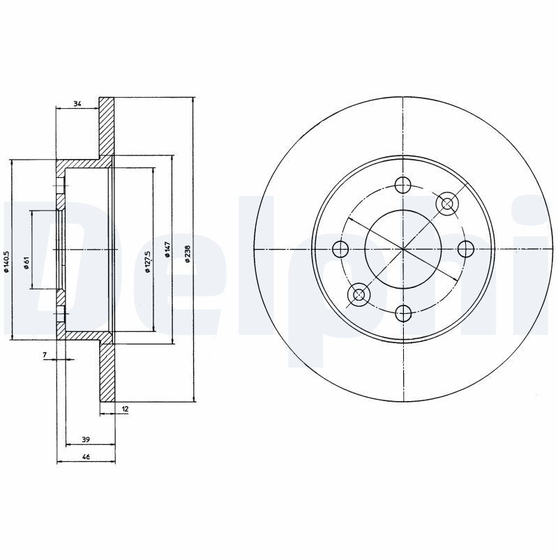 DELPHI BG2268 Brake Disc