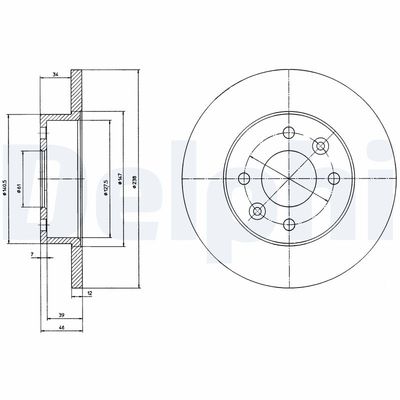 Brake Disc DELPHI BG2268