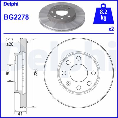 Brake Disc DELPHI BG2278