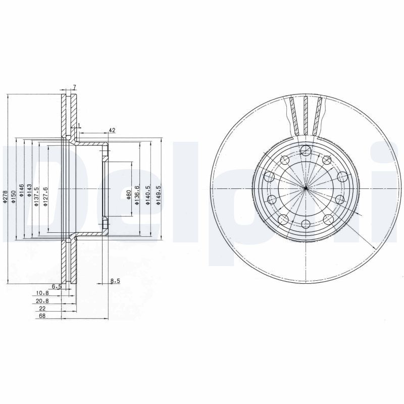 DELPHI BG2306 Brake Disc