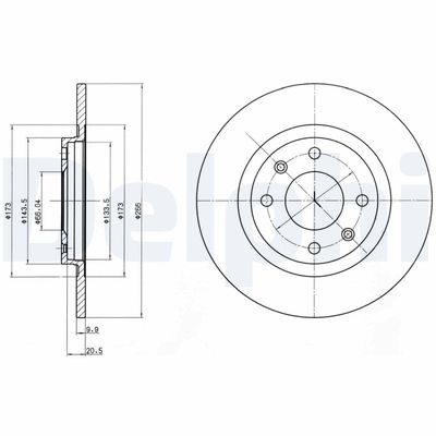 Brake Disc DELPHI BG2308