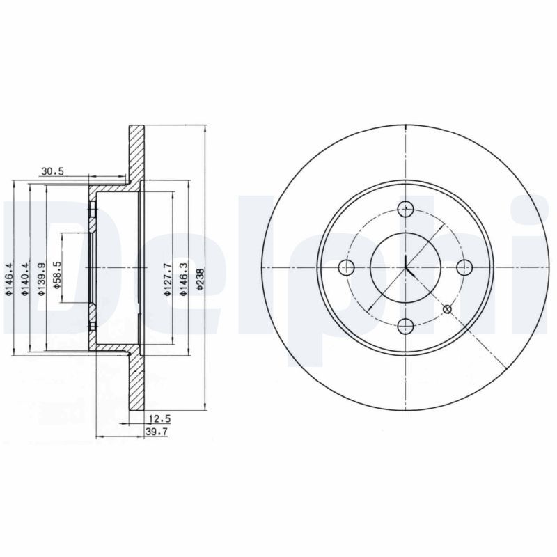 DELPHI BG2312 Brake Disc