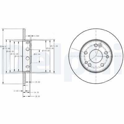 Brake Disc DELPHI BG2314