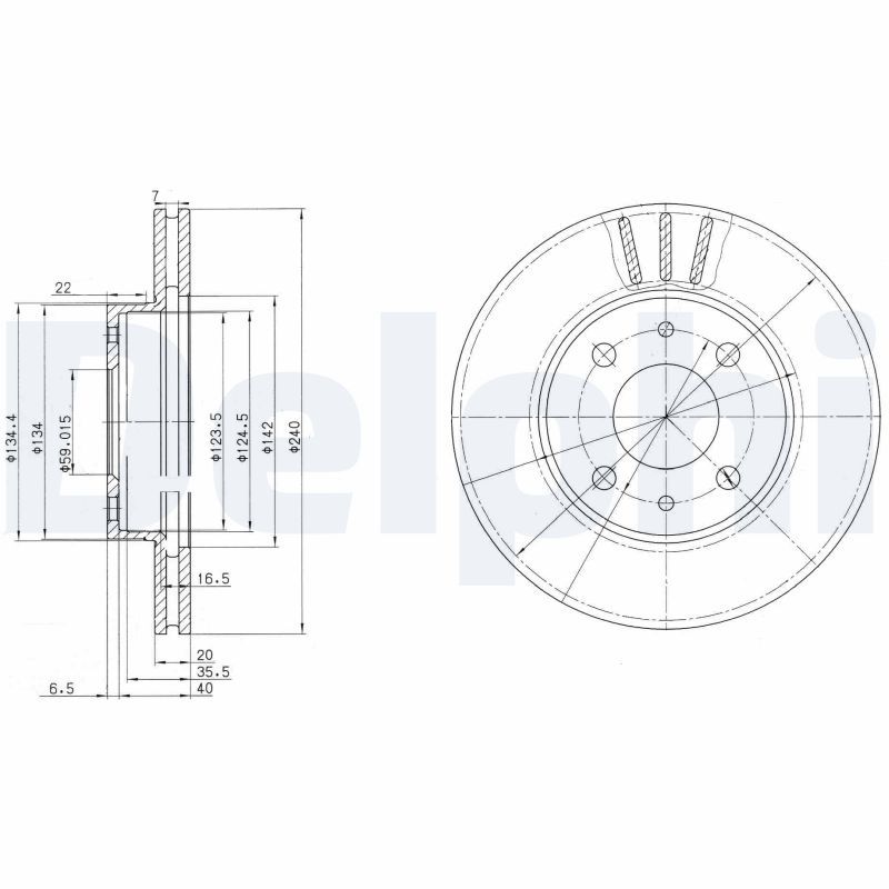 DELPHI BG2330 Brake Disc