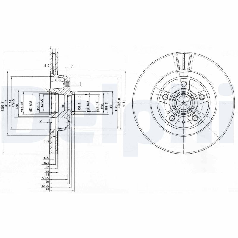 DELPHI BG2342 Brake Disc