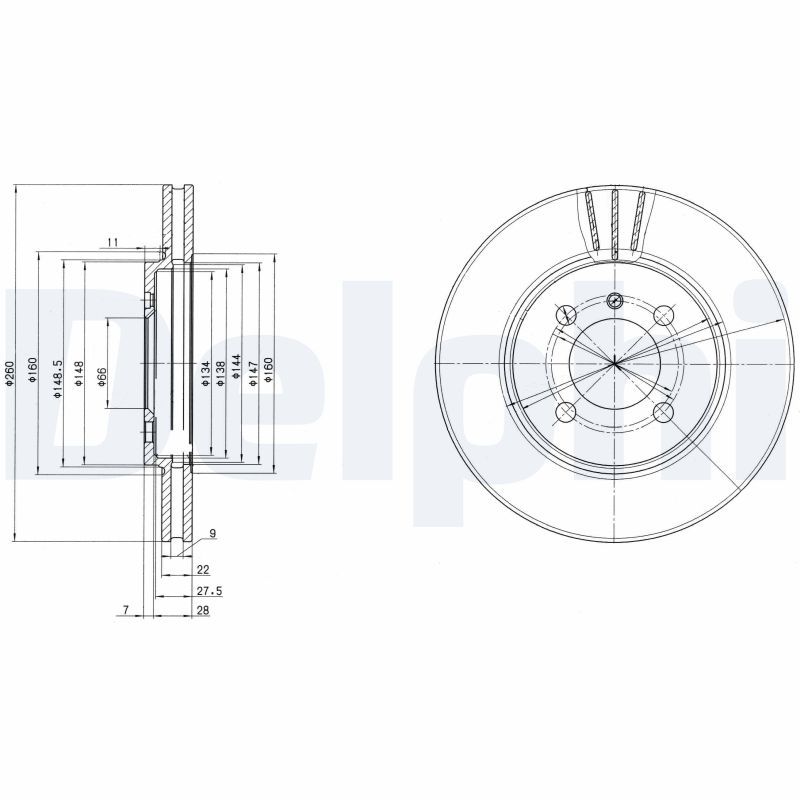 DELPHI BG2347 Brake Disc