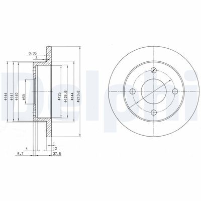 Brake Disc DELPHI BG2357