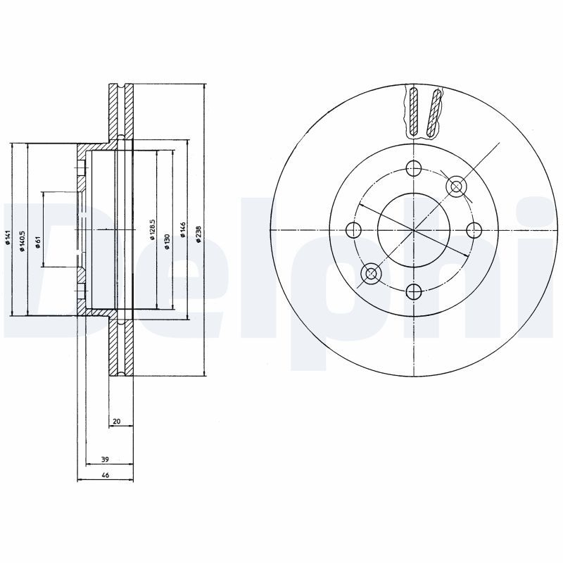 DELPHI BG2371 Brake Disc