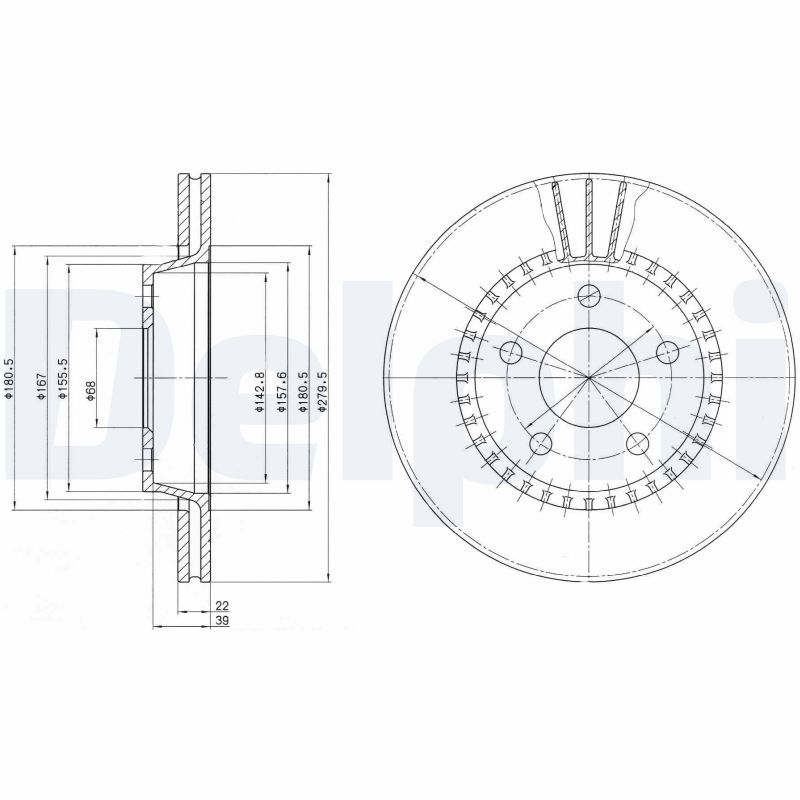 DELPHI BG2377 Brake Disc