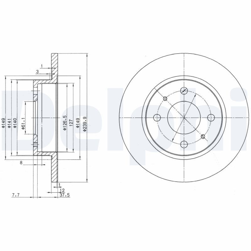 DELPHI BG2379 Brake Disc