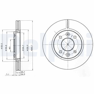 Brake Disc DELPHI BG2403