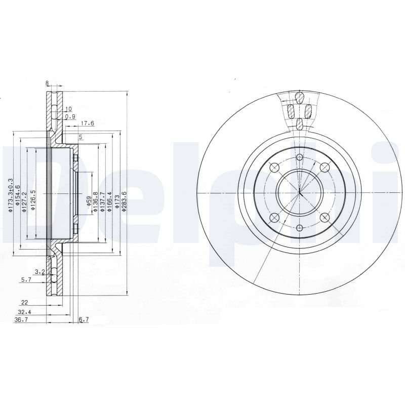 DELPHI BG2407 Brake Disc