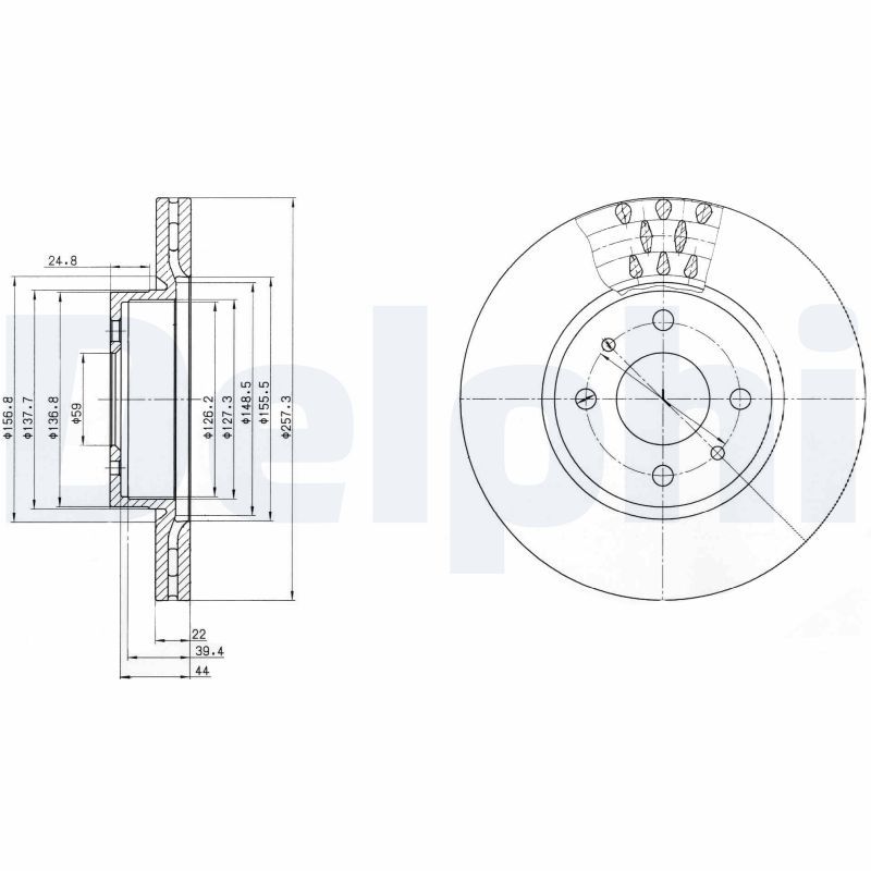 DELPHI BG2413 Brake Disc