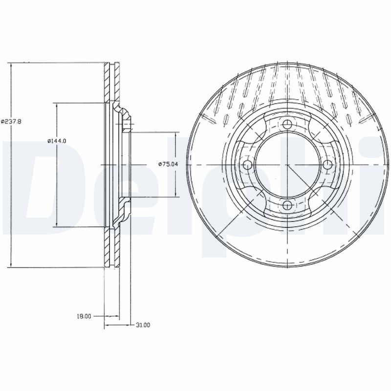 DELPHI BG2414 Brake Disc