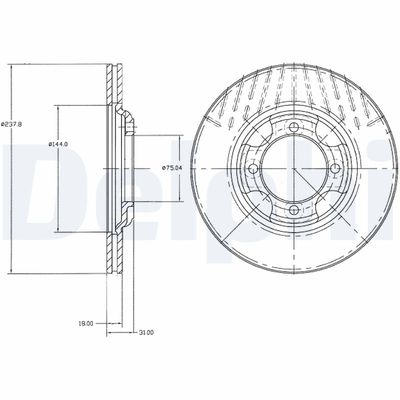 Brake Disc DELPHI BG2414