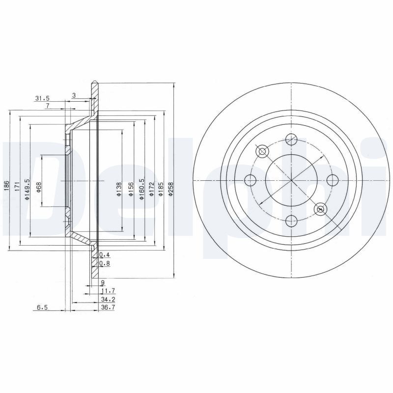 DELPHI BG2420 Brake Disc