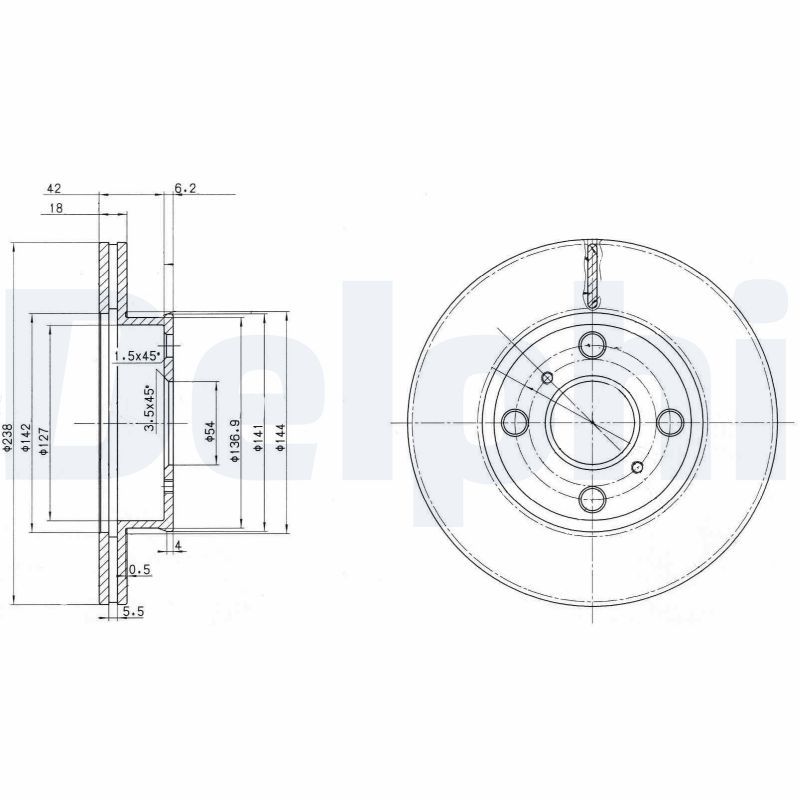 DELPHI BG2424C Brake Disc