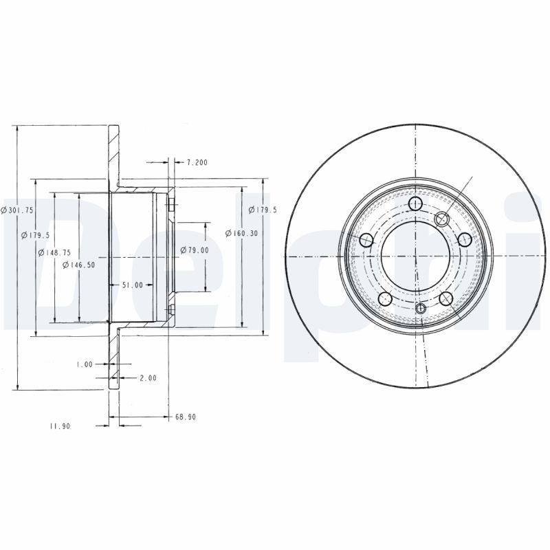 DELPHI BG2430 Brake Disc