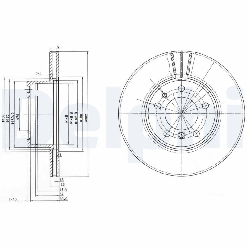 DELPHI BG2433 Brake Disc