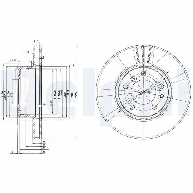 DELPHI BG2434 Brake Disc