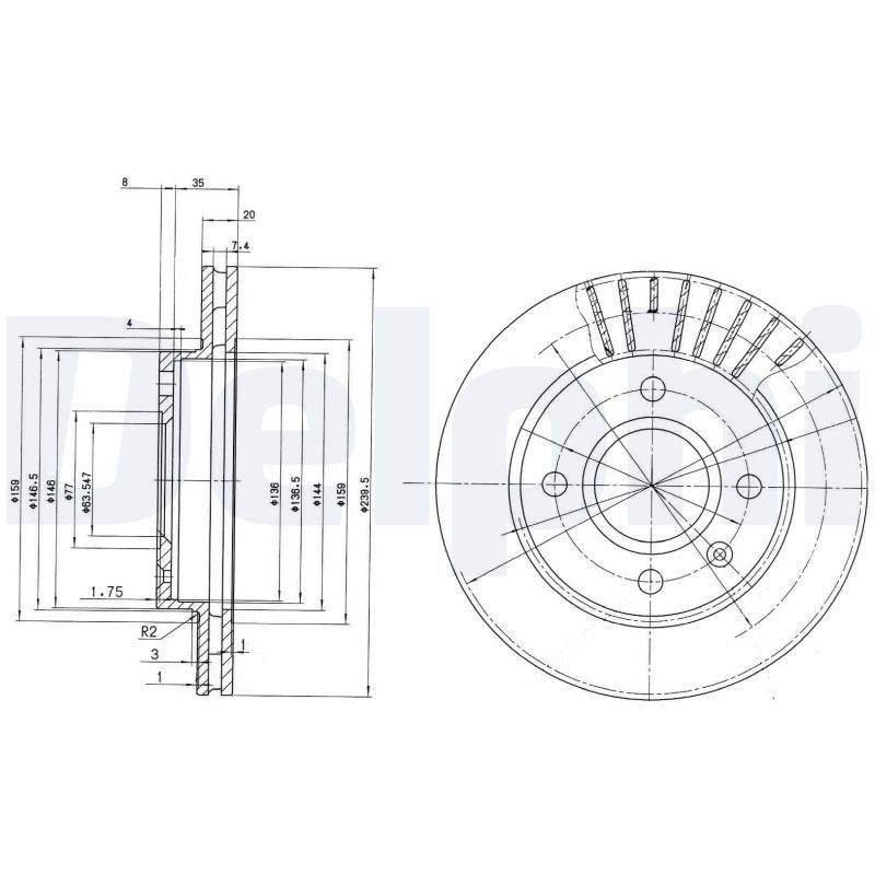 DELPHI BG2440 Brake Disc