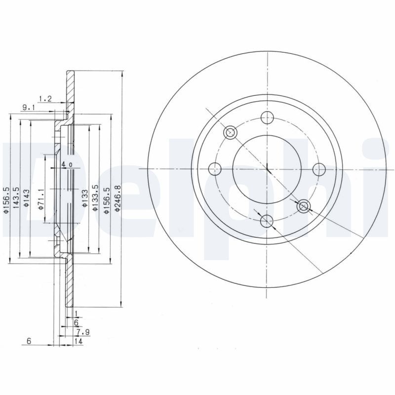 DELPHI BG2445 Brake Disc