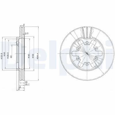 Brake Disc DELPHI BG2457