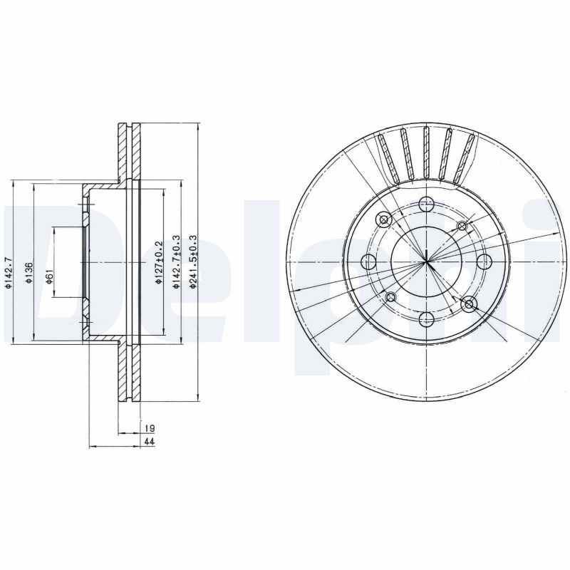 DELPHI BG2488 Brake Disc