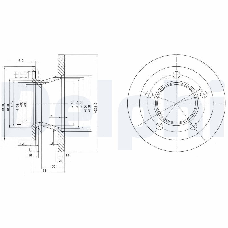 DELPHI BG2494 Brake Disc