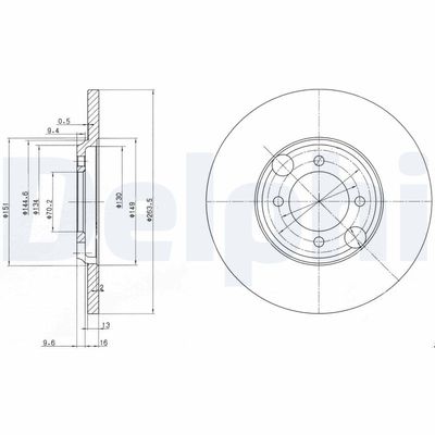 Brake Disc DELPHI BG2508