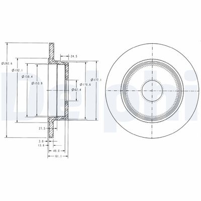 Brake Disc DELPHI BG2510C
