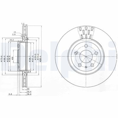 Brake Disc DELPHI BG2512C