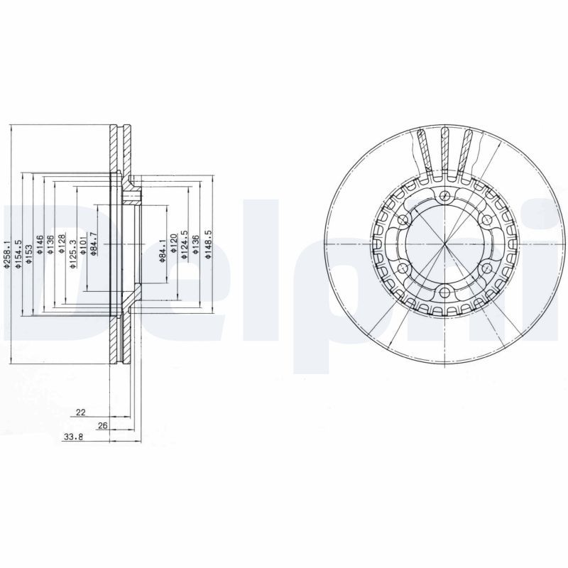 DELPHI BG2513 Brake Disc