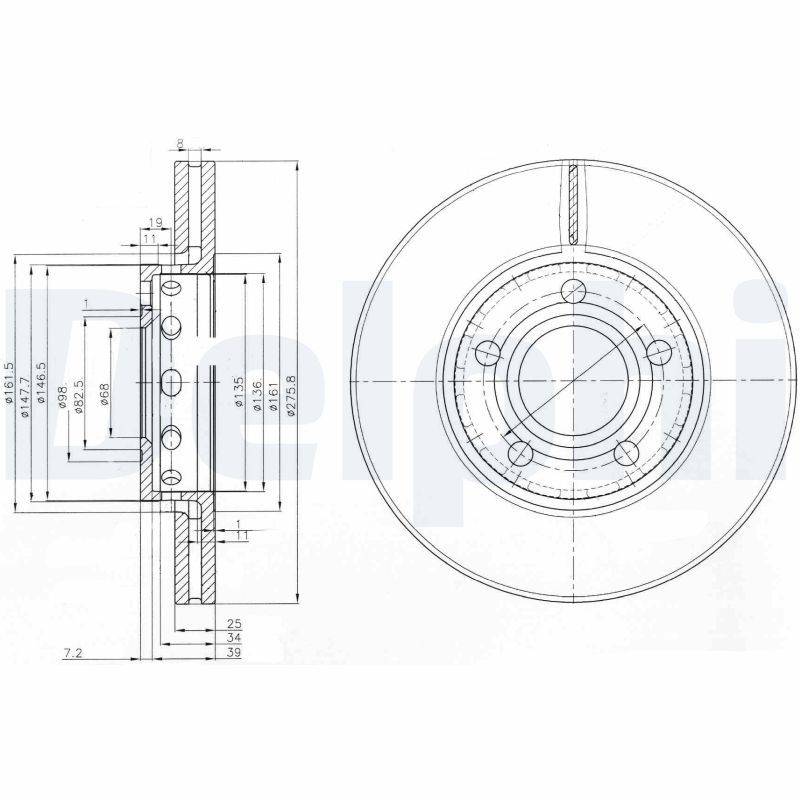 DELPHI BG2518 Brake Disc