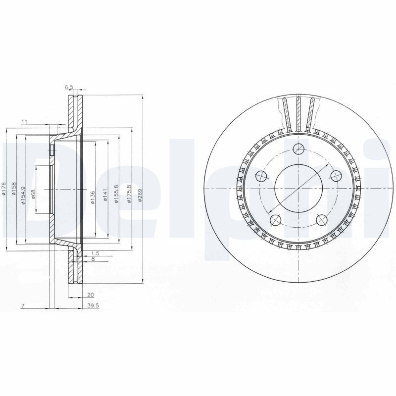 DELPHI BG2519 Brake Disc