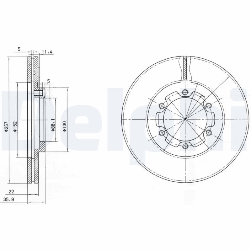 DELPHI BG2524 Brake Disc