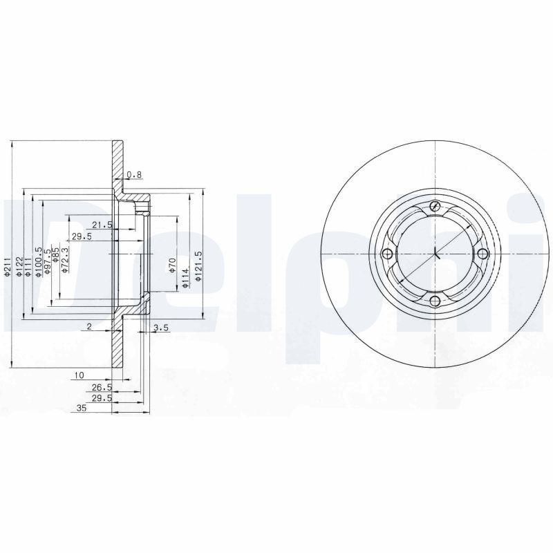 DELPHI BG2533 Brake Disc