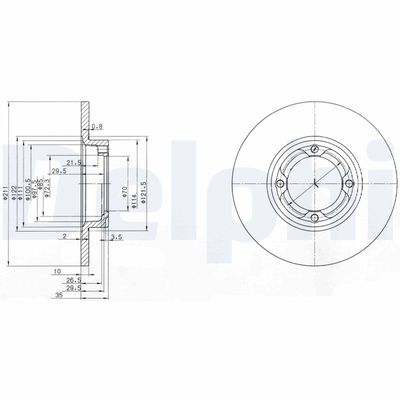 Brake Disc DELPHI BG2533